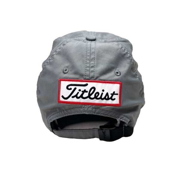 Titleist FJ FootJoy Pro V1 Golf Embroidered Logo StrapBack Hat- Gray - Picture 4 of 9